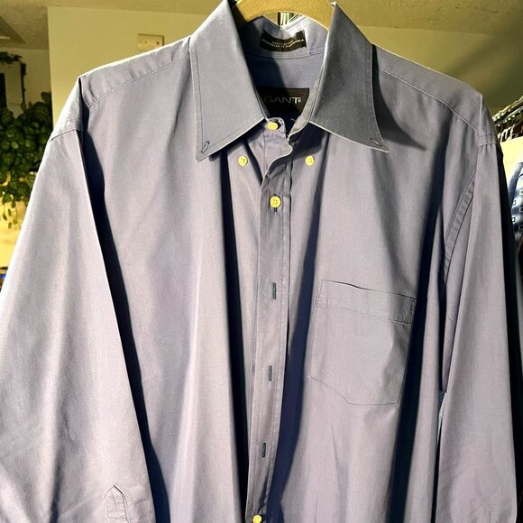 GANT Blue-ish Purple 100% Cotton Long-Sleeve Button-Up Men's Shirt SZ Lrg - Picture 1 of 4